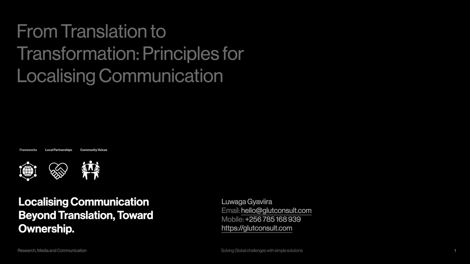Localising communication from global commitments to local leadership